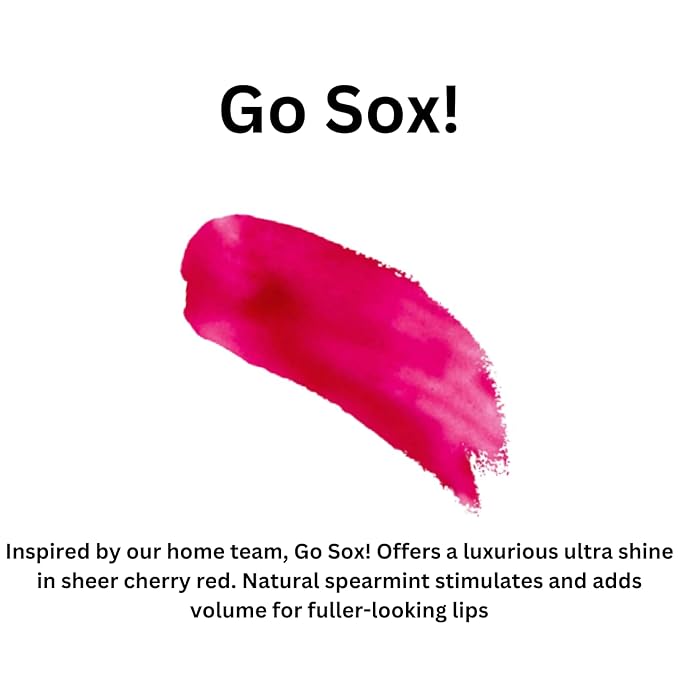 Go Sox! Lip Gloss (.25oz) -Vegan, gluten-free, cruelty-free formula with Aloe, Vitamins C & E, and a refreshing hint of spearmint extract for soft and hydrated lips.
