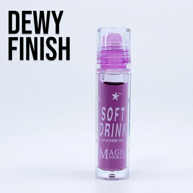 91 Bundle Magical Mood Color Changing Lip Tint Set of 6 Roll On Lipgloss Dewy Finish, Non-Sticky Finish, Water Tint Moisturizing Weightless Lip Care Makeup For Kids, Teens & Women