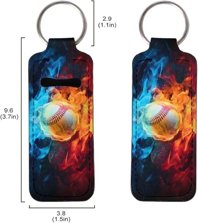 Horeset Burning Football Novelty Chapstick Holder Keychain Slim Burning