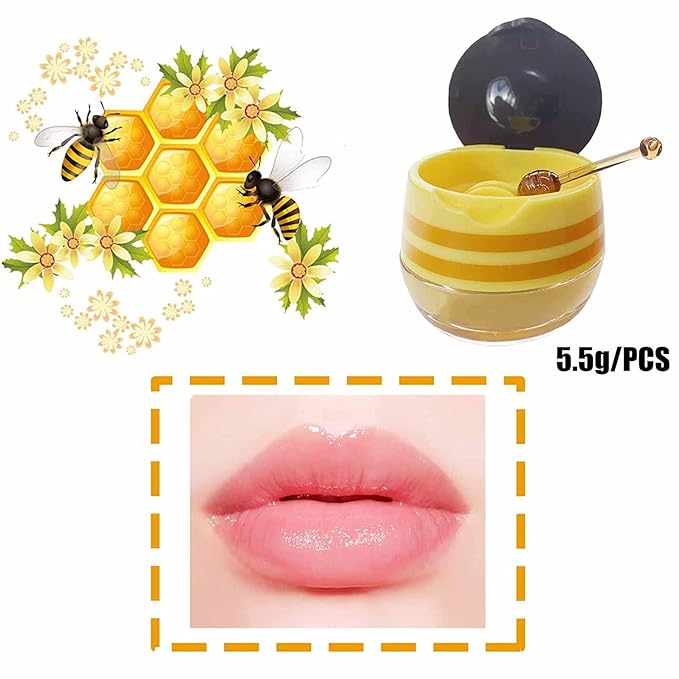 2PCS Bee Lip Balm Honey Pot, Sleeping