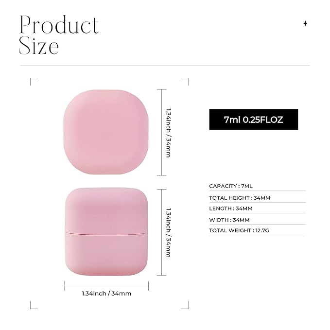 0.25 oz（7g） Empty Lip Balm Square