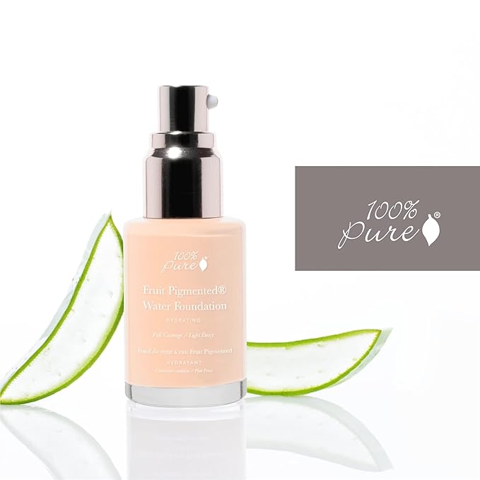 100% PURE Water Foundation Full Coverage Hydrating Makeup, Fl Oz