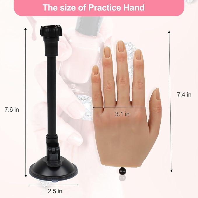 Nail practice hand for acrylic
