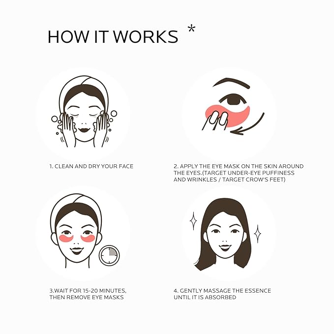 Dr. Pure Under Eye Patches for Puffiness: Caffeine Eye Mask Soothe Fine Lines Wrinkles with Niacinamide Hyaluronic Acid - Reduce Dark Circles Eye Gel Pad (30 Pairs)