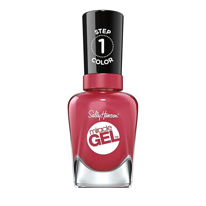 Sally Hansen Miracle Gel™, Proper Prose, Long Lasting, Gel-Like Formula, No UV Lamp Needed, Red Nail Polish