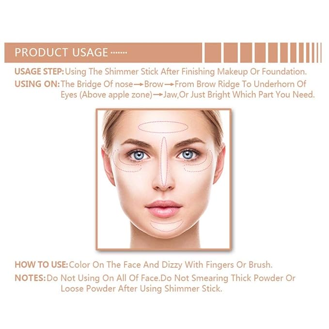 Magical Halo Stick,2Colors Magical Halo Highlighter Stick Powder Makeup Cosmetic(01#)