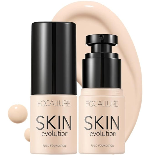 FOCALLURE 2 Pcs Liquid Foundation, Skin Evolution Foundation