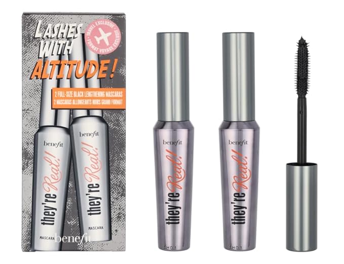 Benefit Cosmetics They're Real Beyond Mascara Duo Set Black, 0.3 Ounce (Pack of 2)