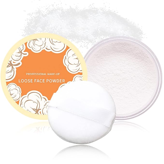 Loose Face Powder,Oil Control Loose Face Setting Powder Effect Makeup(1#)
