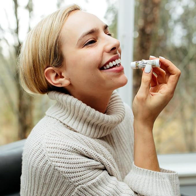 OLYCRAFT 100Pcs Self-Adhesive Lip Balm Tag