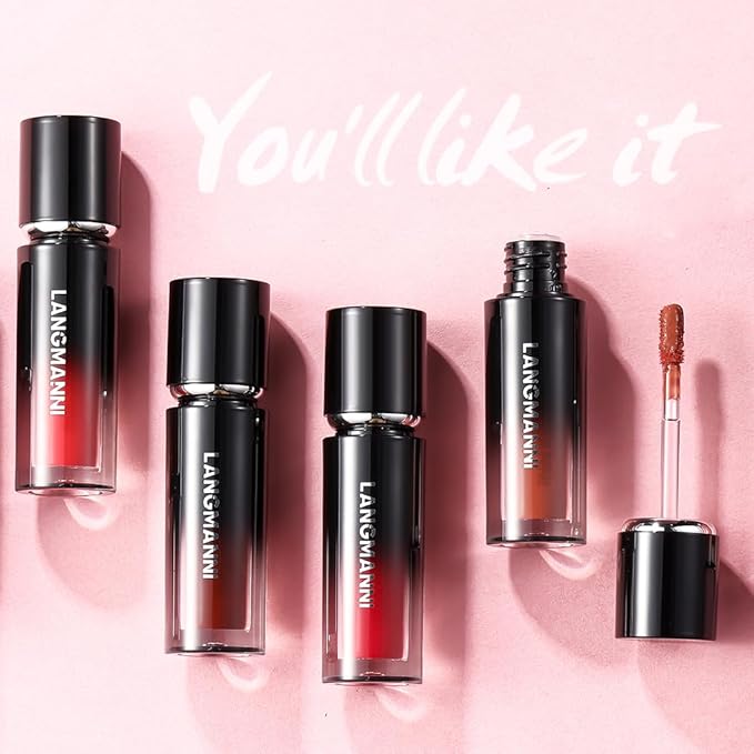 LANGMANNI Lip Oil Tint | Hydrating & Long-Lasting Lip Stain | Moisturizing And High Gloss Makeup,Non-Sticky Lip Stain For Watery And Silky Smooth Lips(#1+2)