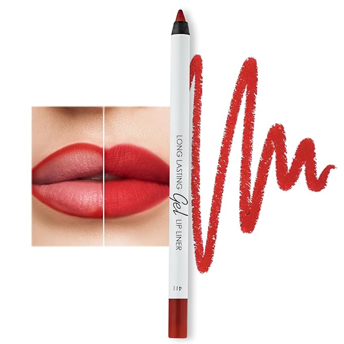 Gel Lip Liner - Long-lasting formula - Adds Colour & Texture to the Lips - Cruelty-free - Ruby red - N.411