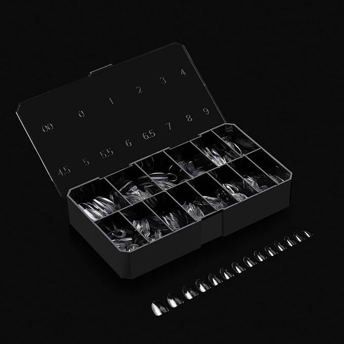 Apres Gel-X® Round Box of Nail Tips | 280 Gel-X Tips, Soft Tips, 14 Sizes 00-9 | Half-sizes Included (Natural Round Extra Short, 280.00 Fl Oz (Pack of 1))