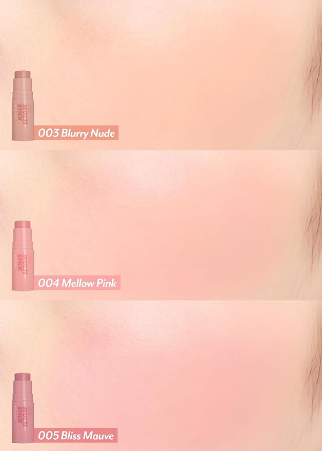 I'M MEME Blusher - I'm Multi Stick 003 Blurry Nude | Easy Blendable Cream Blush for Natural Look, Multi Blush Stick for Cheek Tint, Face Contour Makeup, and Face Blush, Suitable for All Ages