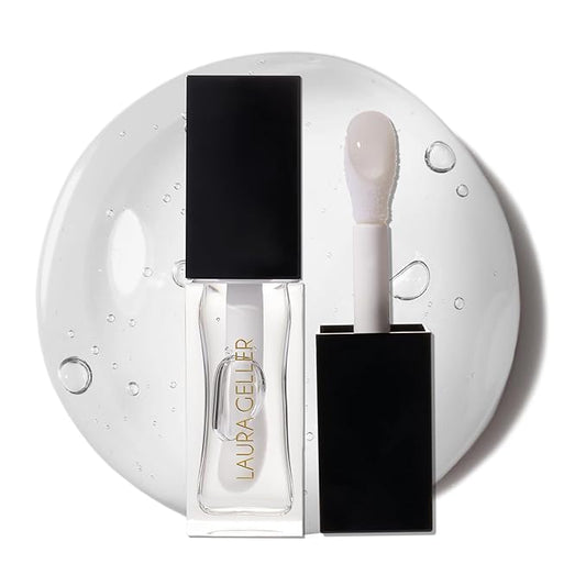 LAURA GELLER NEW YORK Fine Shine Glossy Lip Oil, Glass Half Full - Hydrating Squalane - Clear Lip Gloss