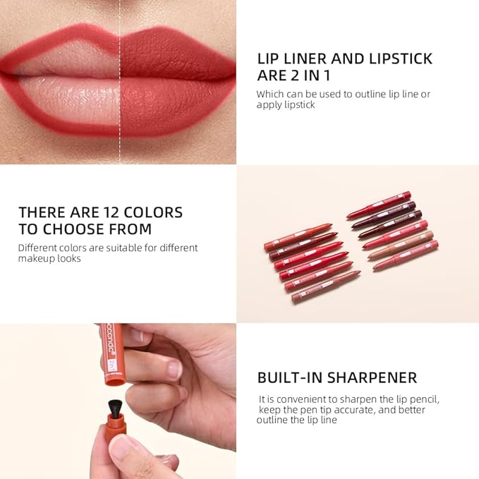 ibcccndc 6PCS Lip Liner and Lipstick