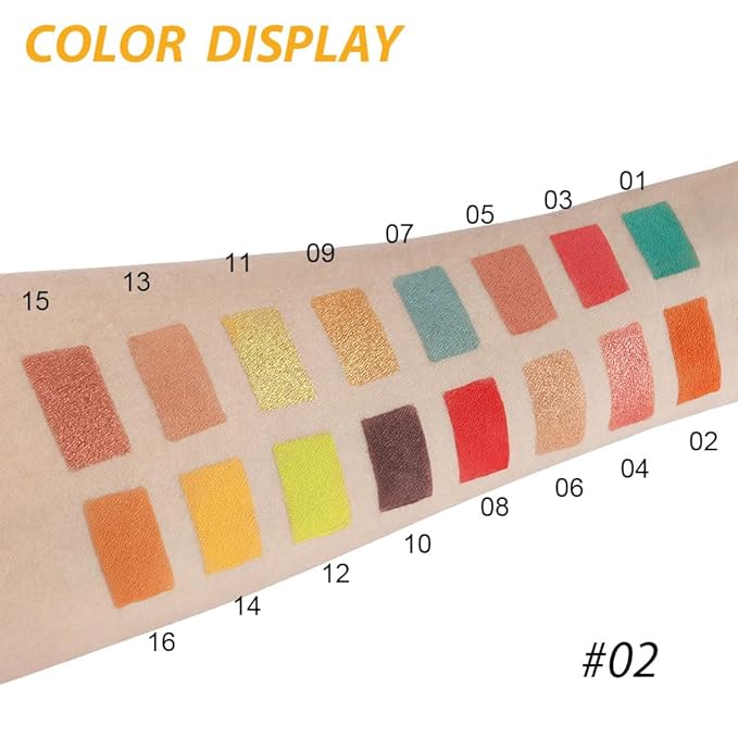 16 Colors Champagne Gold Glitter Matte Shimmer Eyeshadow