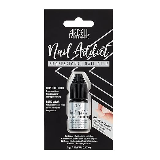 Ardell Professional Nail Glue, Superior Hold, Long-Lasting Adhesive for Fake Nails, Press On Nails & Nail Repairs, Quick-Drying Formula, 5g