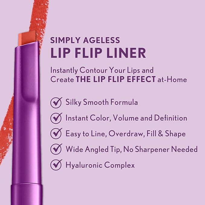 COVERGIRL Simply Ageless Lip Flip Liner, Devoted Red, Pack of 1