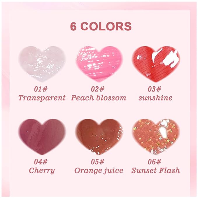 6 Colors Lip Oil, Hydrating Tinted Plumping Lip Hydrating