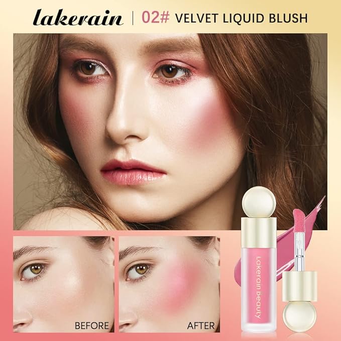 Liquid Blush For Cheeks, Soft Velvet Cream Blush Makeup (2#)