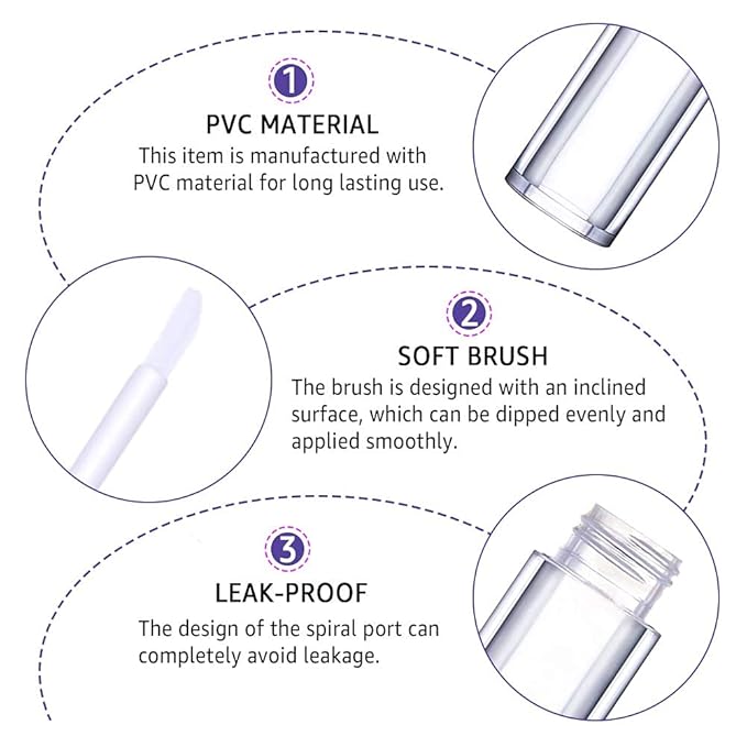 AMORIX 72 Pack 5ml Pearl Diamond Lip Gloss Tubes with Wand 5ml Empty Lip Gloss Containers Lipgloss Bottles with Stoppers + 4pcs Syringes for DIY Lip Gloss Balm