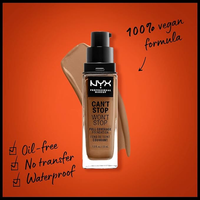 NYX PROFESSIONAL MAKEUP Can't Stop Won't Stop Foundation, Warm Honey