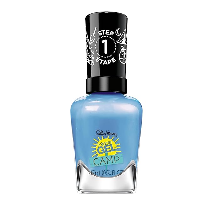 Sally Hansen Miracle Gel™, Summer Camp Dockside Dreaming, Long Lasting, Gel-Like Formula, No UV Lamp Needed, Blue Nail Polish
