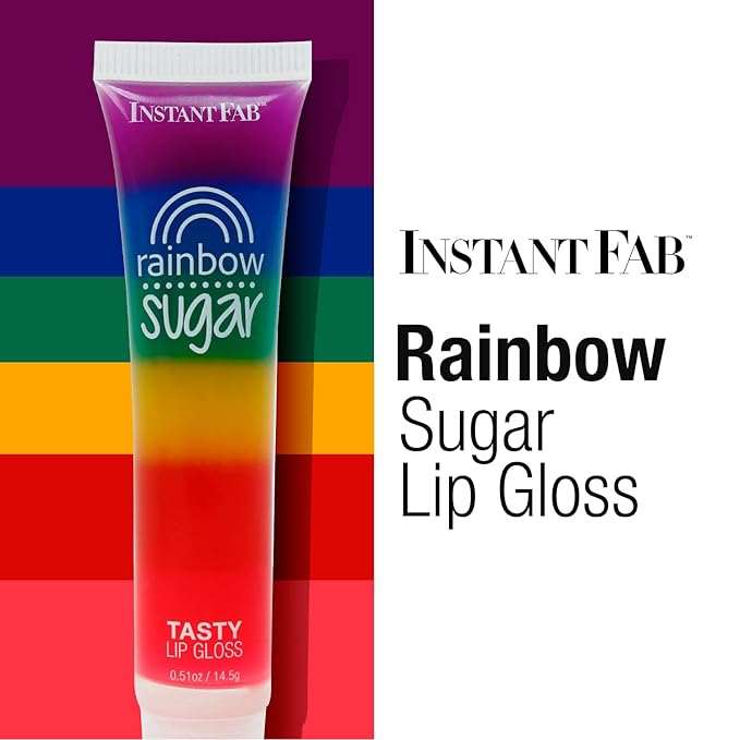 STUDIO LIMITED Instant Fab Crystal Shiny Rainbow Lip Gloss Long Lasting Ultra Hydrating Plumping Lip Gloss for women girls Value Pack 14ml/ 0.47oz (Rainbow, 48 Pcs)