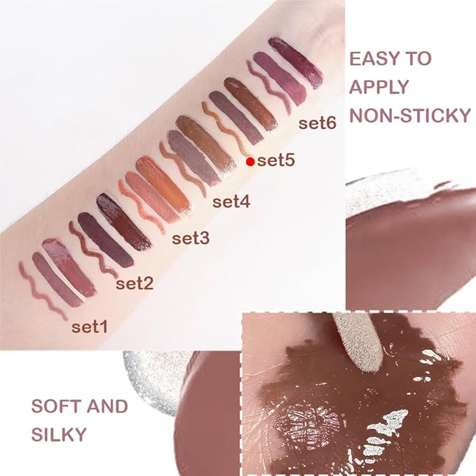 3-in-1Light Nude Brown Matte Lip Stain Kit | Waterproof Lip Liner + Hydrating Matte Lip Gloss + Nourishing Lip Oil | Long Lasting Plumping to Create Perfect Lip Makeup.05#