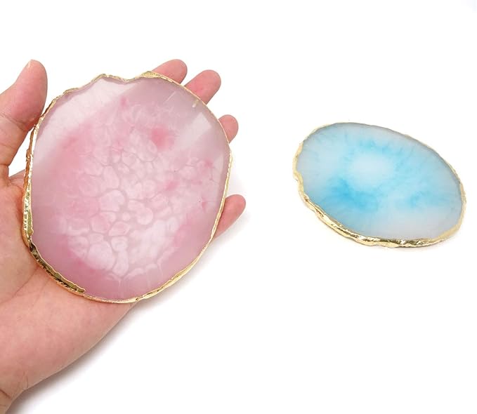 Honbay 2PCS Golden Edge Resin Nail Art Palettes