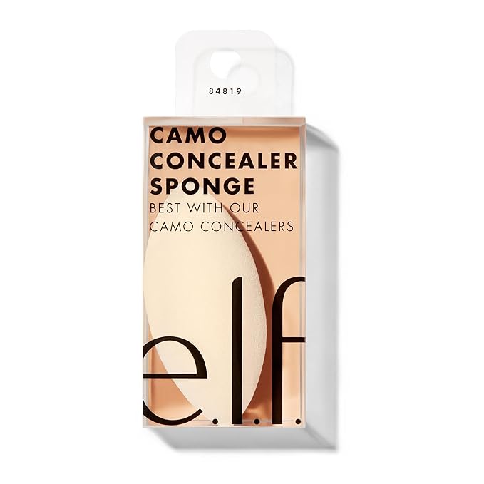 e.l.f. Cosmetics Camo Concealer Sponge, Makeup Sponge With Latex Free Foam & Dual-Pointed Ends For Blending, Vegan & Cruelty-Free, Flesh, 1 Count