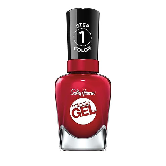 Sally Hansen Miracle Gel, Can't Beet Royalty, Long Lasting, Gel-Like Formula, No UV Lamp Needed, Opaque, Shiny Red Nail Polish