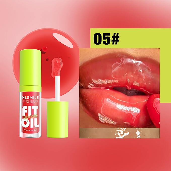 8 Colors Lip Oil Lip Glaze, Big Brush Lip