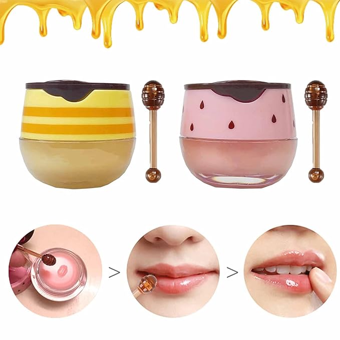 2PCS Bee Lip Balm Honey Pot, Sleeping