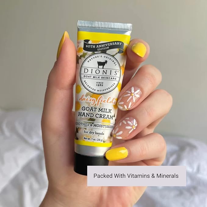 Dionis - Goat Milk Skincare Scented Hand Cream (1 oz) Set of 6, Moisturizing Lotion for Dry Skin, Good for Sensitive Skin, Cruelty-free and Paraben-free (Daisy Fields)