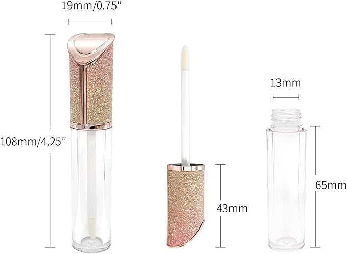 10 Pack Nude Dream Lip Gloss Wand Tubes, 5ml Empty Lip Gloss Containers, Lipgloss Lip Balm Bottles with Rubber Stoppers for Lip Gloss Balm Cosmetic Business (Nude Dream)