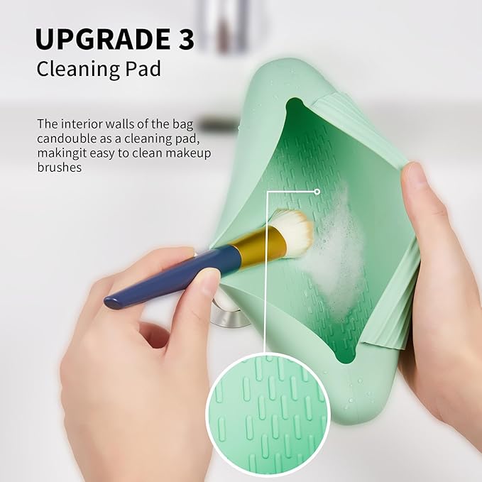 Silicone makeup brush holder travel