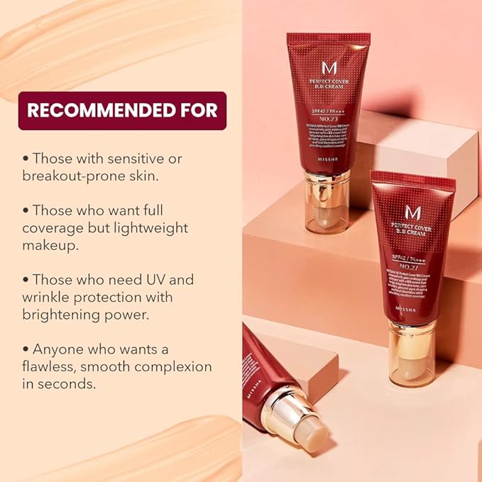 MISSHA M PERFECT COVER BB CREAM No.21 Light 1.69 oz