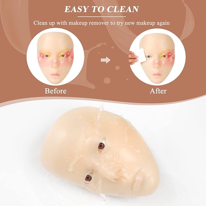 Makeup Practice Face, 5D Reusable Silicone