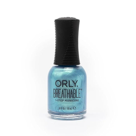 Orly Melting Point Turquoise Vlue Shimmer Nail Polish | Long-Wearing, Full Coverage Formula with Gripper Cap | Vegan & Cruelty-Free (Having A Smeltdown)