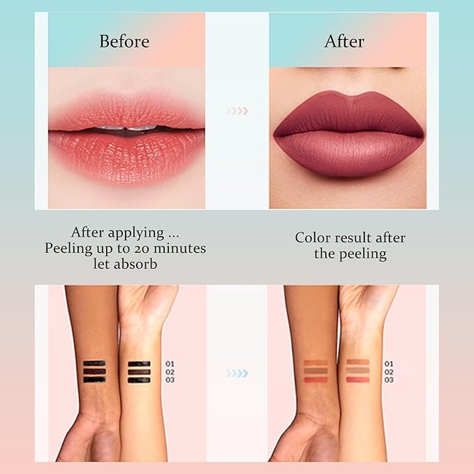 Peel Off Lip Liner Stain – Velvet Lip Glkoss Long-Lasting, Moisturizing & Non-Sticky Matte Lip Lacquer, Pigmented, Smudge-Proof Liquid Lipgloss (maple)
