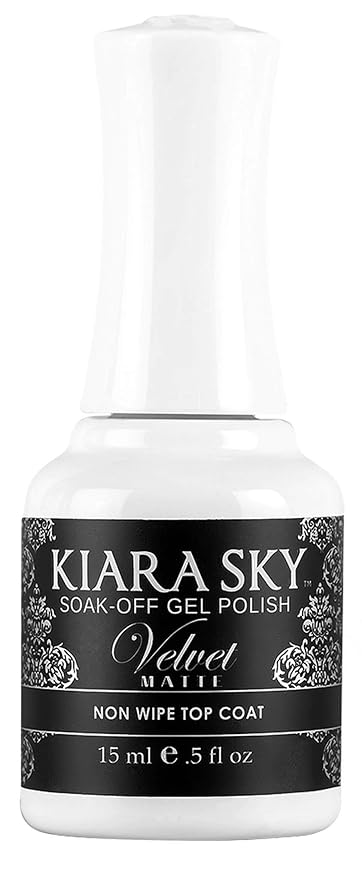 KIARA SKY Velvet Matte Gel Top Coat Non-Wipe, LED UV Soak Off Formula 0.5 oz