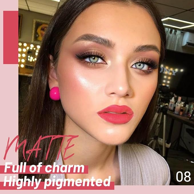 Matte Liquid Lipstick,Dark Purple Liquid Lip Stains, Long Lasting Waterproof Lip Gloss Makeup, Velvet Non-Stick Cup Lips Stain X-08#