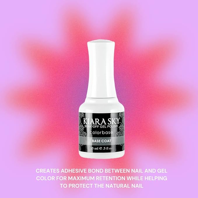 KIARA SKY Soak Off Gel Polish Top Coat 0.5 fl oz + Base Coat 0.5 fl oz Duo