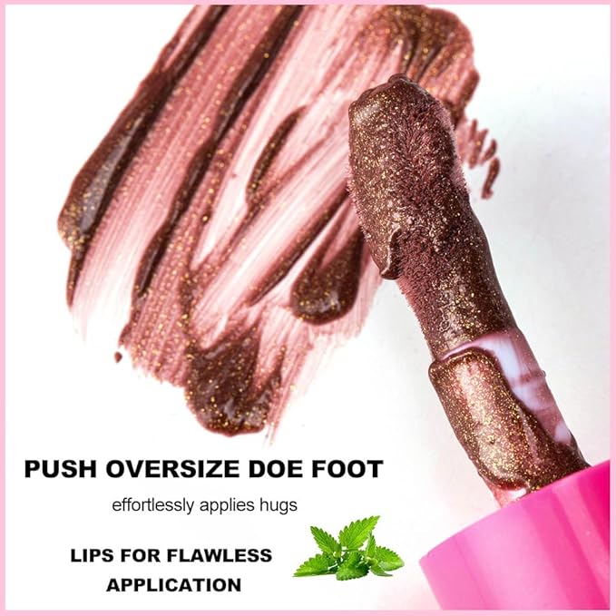 Lip Plumper Gloss Glitter Tinted Plumping Lip Gloss For Women Hydrating Long Lasting Shimmer Moisturizing Glossy Non Sticky Lip Gloss (02#)