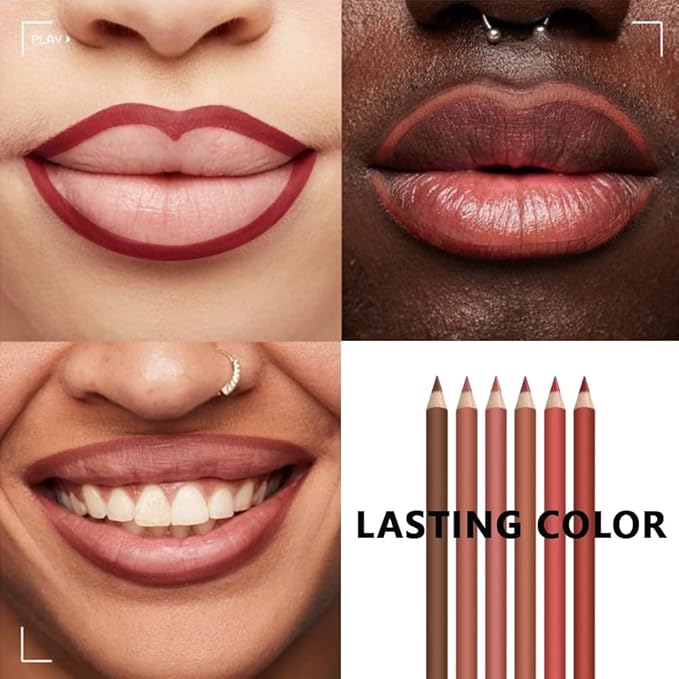 6-Color Velvet Matte Lipstick Pencils Pack for Lips Makeup, Ultra Smooth Creamy Hydrating, Long-Lasting High lmpact Color Soft Finish, Moisturized Lips (6Pcs Matte Lip pencils Set-F, Pack of 1)