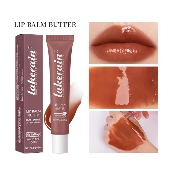 3 Colors Lip Butter Balm Set，Vanilla Sugar)