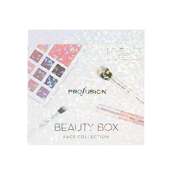 Profusion Cosmetics White Crystals Beauty Box with Makeup
