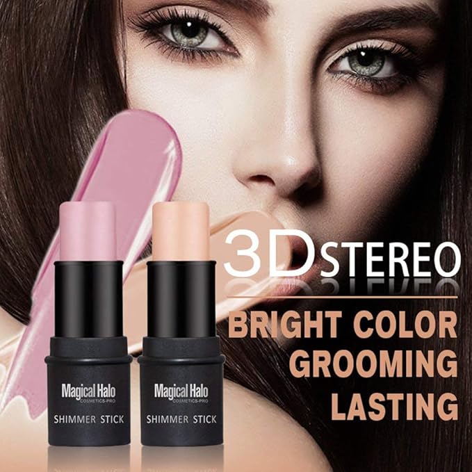 Magical Halo Stick,2Colors Magical Halo Highlighter Stick Powder Makeup Cosmetic(01#)